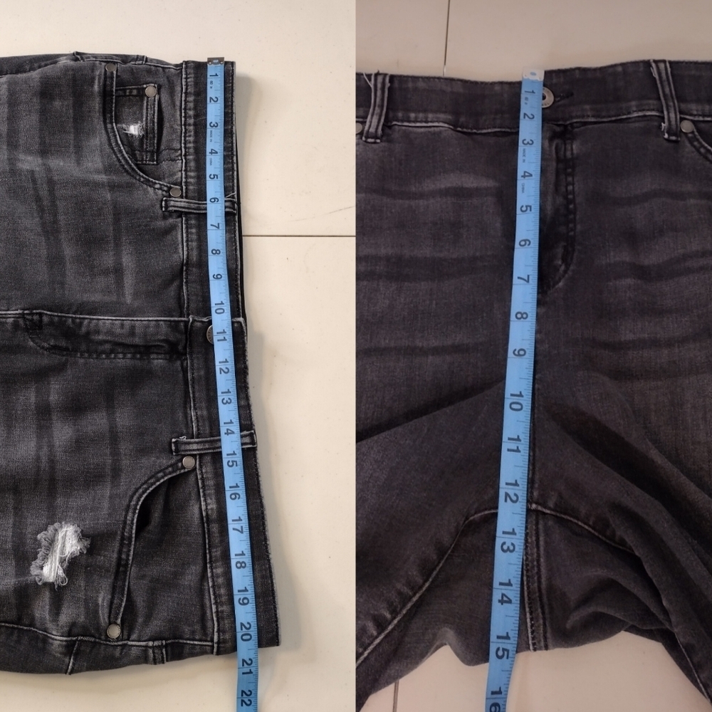 Torrid Black Distressed High-Rise Bombshell Skinny Ankle Cropped Jeans Sz 20 - Picture 10 of 12